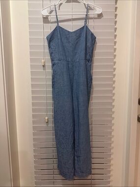 J.Crew Denim Chambray Wide-Leg Jumpsuit